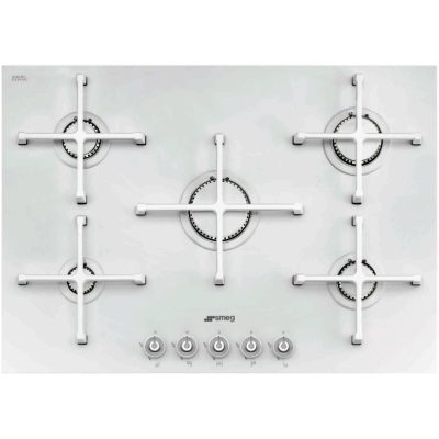Smeg PV175CB 72cm Linea Gas on Glass Hob White Ceramic Straight Edge in White Smeg PV175CB 72cm Linea Gas on Glass Hob White Ceramic Straight Edge in White